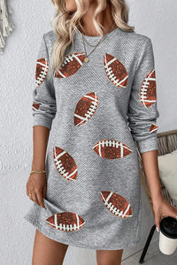 Hazel Blues® |  Sequin Football Long Sleeve Mini Dress