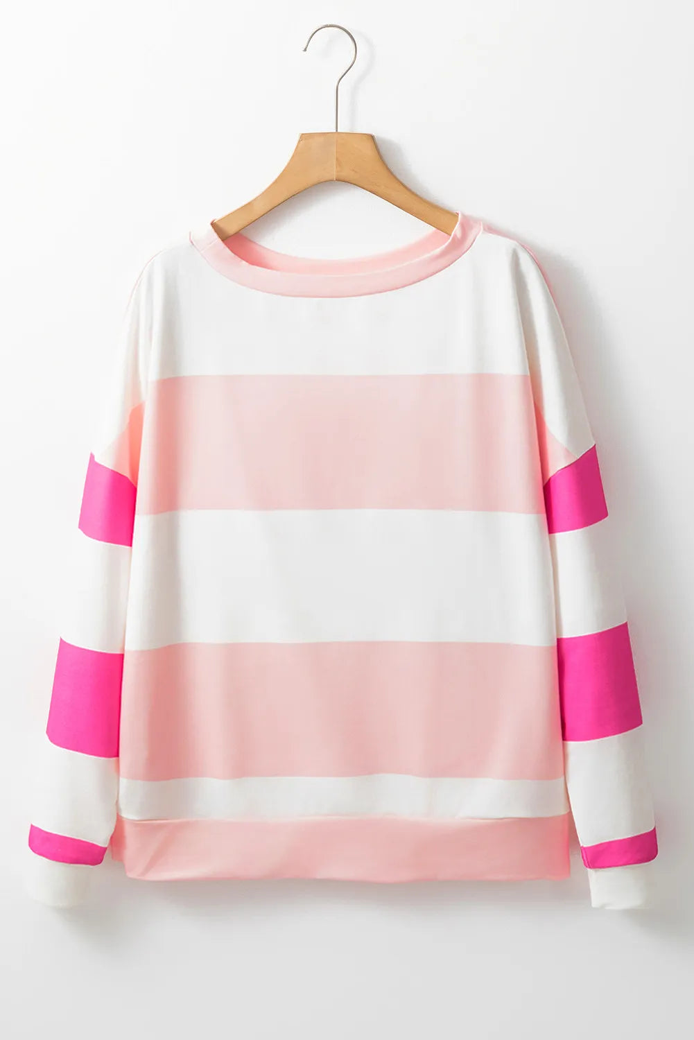 Hazel Blues® |  Contrast Color Block Round Neck Long Sleeve Top