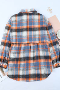 Hazel Blues® |  Plaid Collared Neck Long Sleeve Shirt