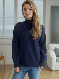 Hazel Blues® |  Turtleneck Dropped Shoulder Long Sleeve Sweater