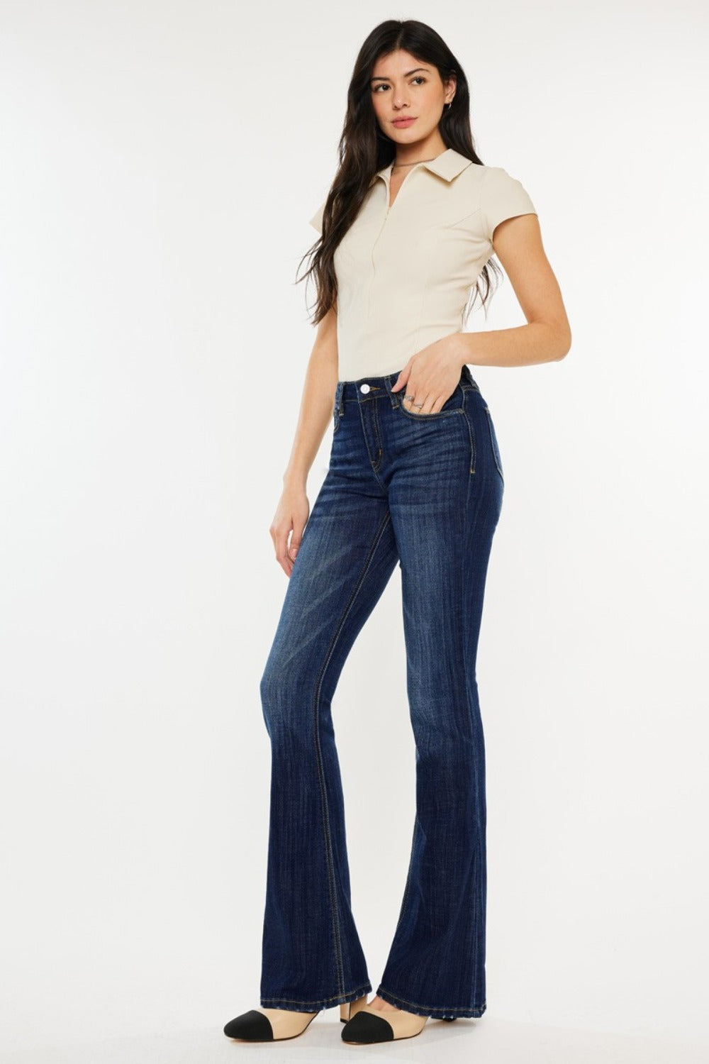 Hazel Blues® |  Kancan Mid Rise Slim Flare Jeans