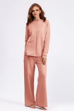 Hazel Blues® |  Basic Bae Rolled Round Neck Top and Pants Sweater Set