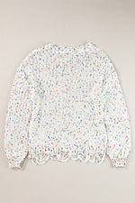 Hazel Blues® |  Confetti Round Neck Dropped Shoulder Sweater