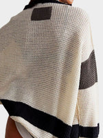 Hazel Blues® |  Pocketed Contrast V-Neck Long Sleeve Cardigan