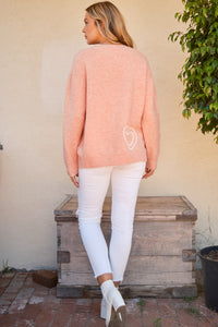 Hazel Blues® |  And The Why WIFEY & Heart Round Neck Sweater