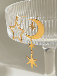 Hazel Blues® |  18K Gold-Plated Moon & Star Dangle Earrings