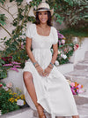 Hazel Blues® |  Ruffled Square Neck Short Sleeve Dress
