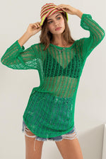 Hazel Blues® |  HYFVE Crochet Long Sleeve Cover Up