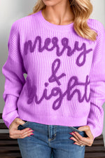 Hazel Blues® |  Double Take MERRY & BRIGHT Christmas Dropped Shoulder Cropped Sweater