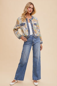 Hazel Blues® |  Annie Wear Decorative Seams Wide Leg Jeans