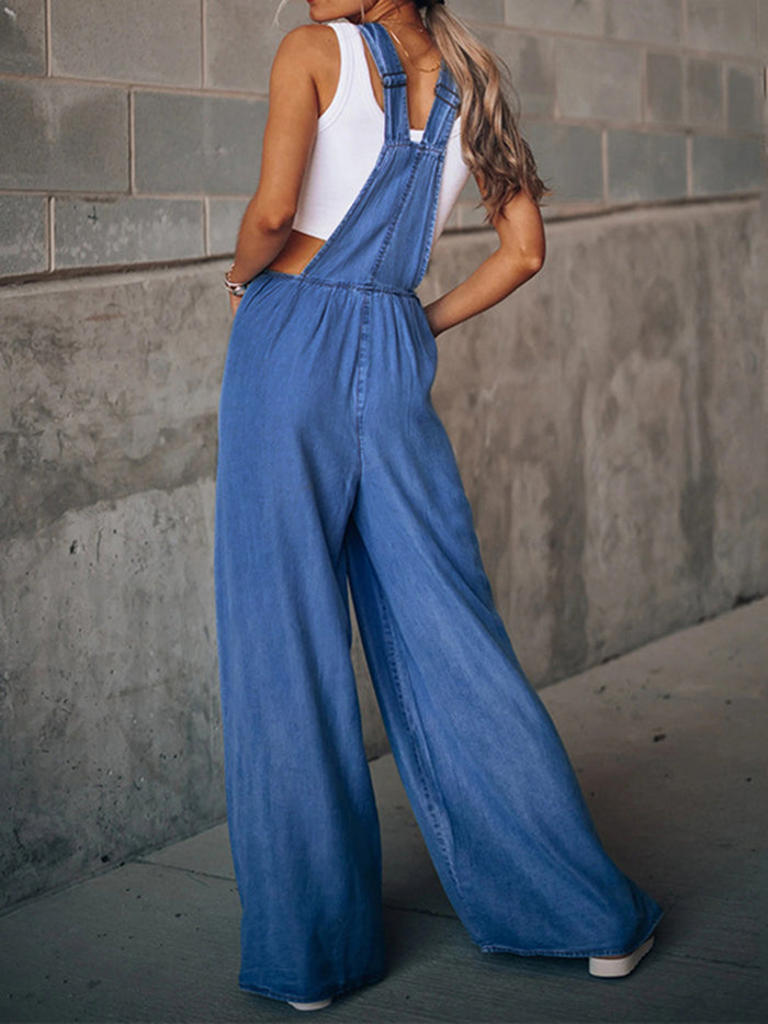 Hazel Blues® |  Wide Leg Denim Overalls