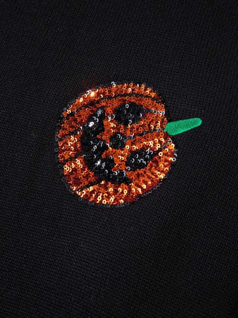 Hazel Blues® | Sequin Pumpkin Round Neck Sweater