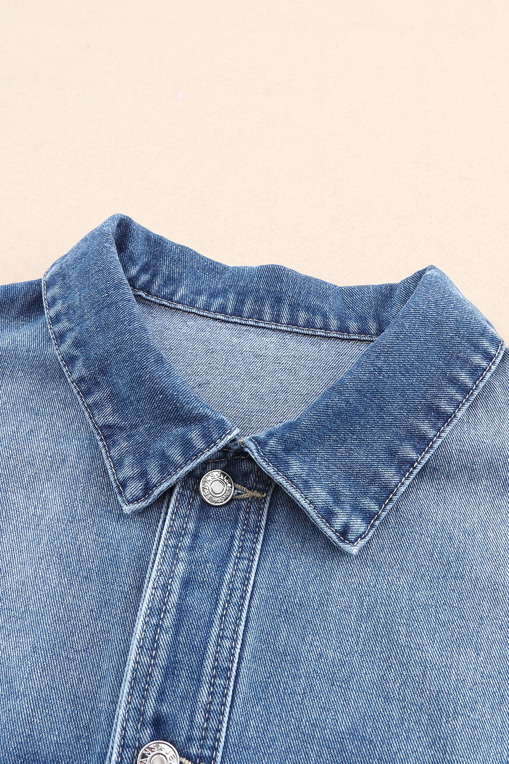 Hazel Blues® |  Collared Neck Button Up Denim Jacket