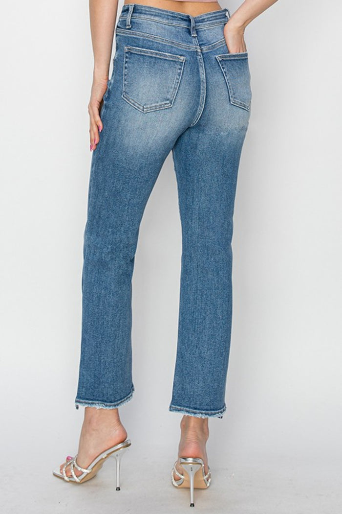 Hazel Blues® |  RISEN High Rise Slim Straight Jeans