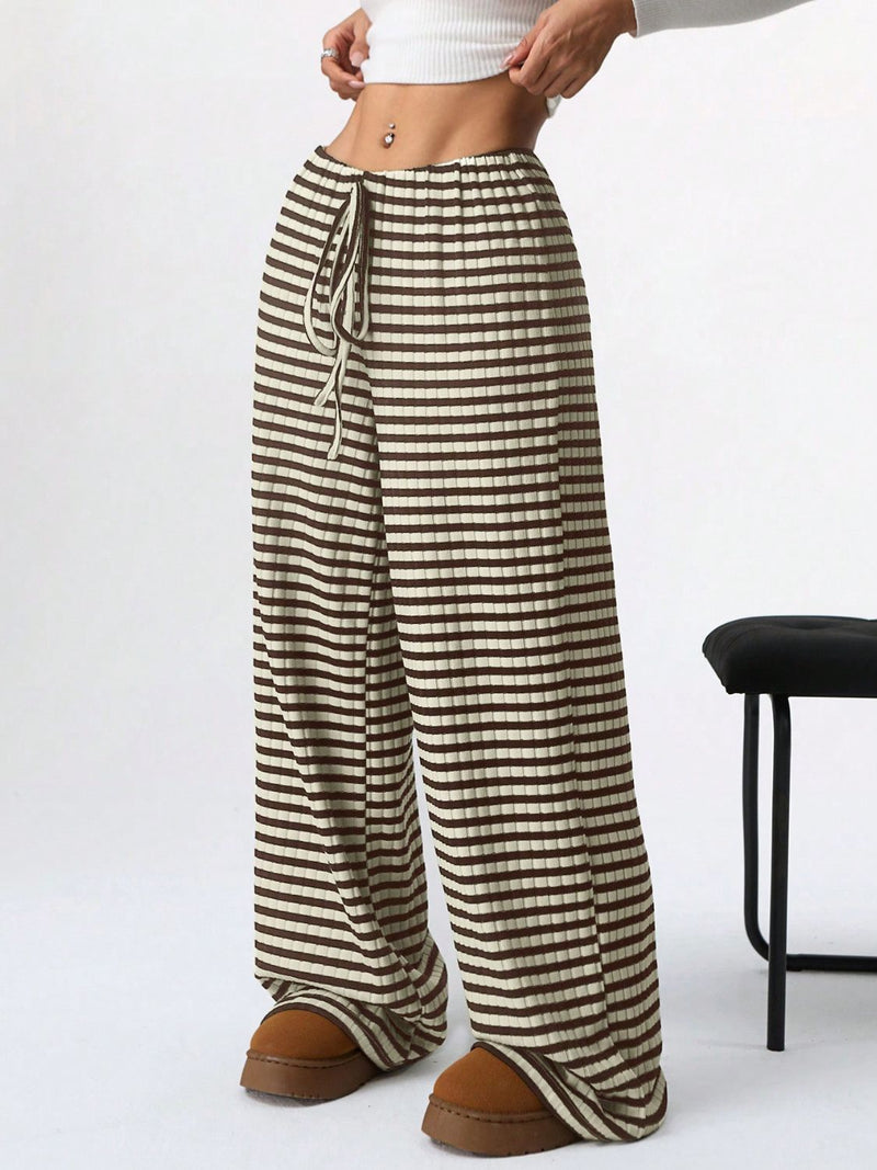 Hazel Blues® |  Tied Striped Wide Leg Pants