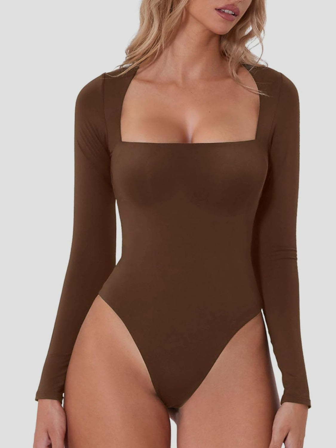 Hazel Blues® |  Square Neck Long Sleeve Bodysuit