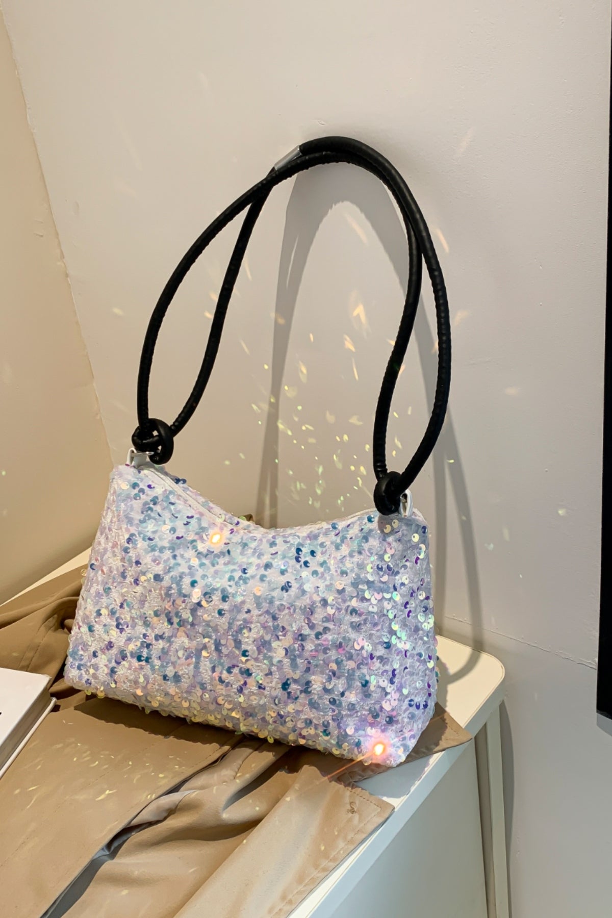 Hazel Blues® |  Sequin Double Strap Shoulder Bag