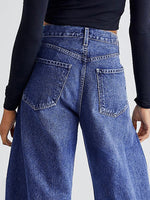 Hazel Blues® |  Raw Hem Wide Leg Jeans with Pockets