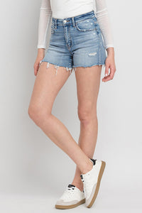 Hazel Blues® |  Vervet by Flying Monkey High Rise Denim Shorts