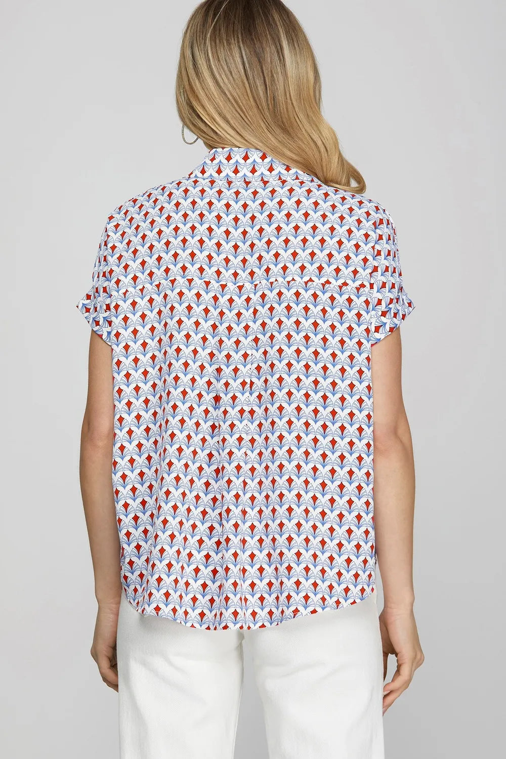 Johnny's - ひ She + Sky Full Size Printed Johnny Collar Short Sleeve