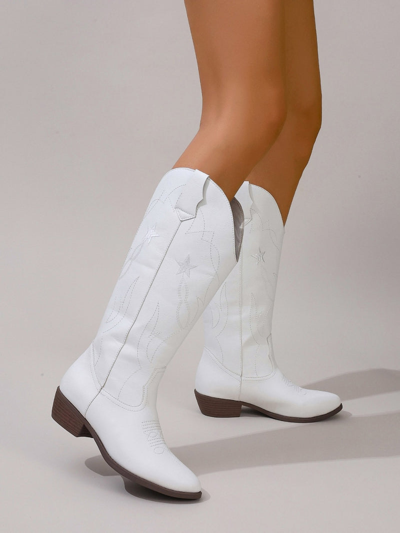 Hazel Blues® |  Star Point Toe Block Heel Boots