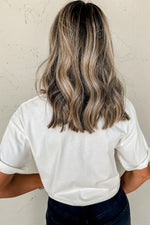 Hazel Blues® |  White Game Day Bowknot Embroidered Graphic Casual Tee