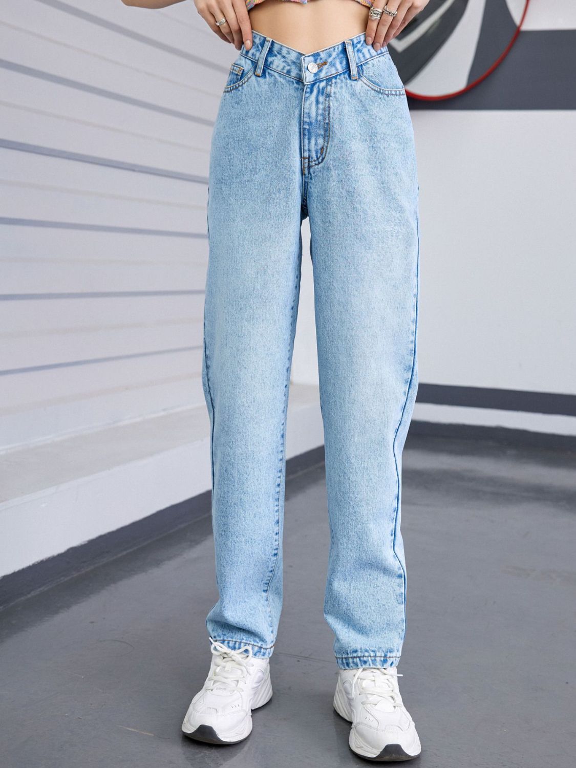 Hazel Blues® |  Straight Leg Jeans with Pockets