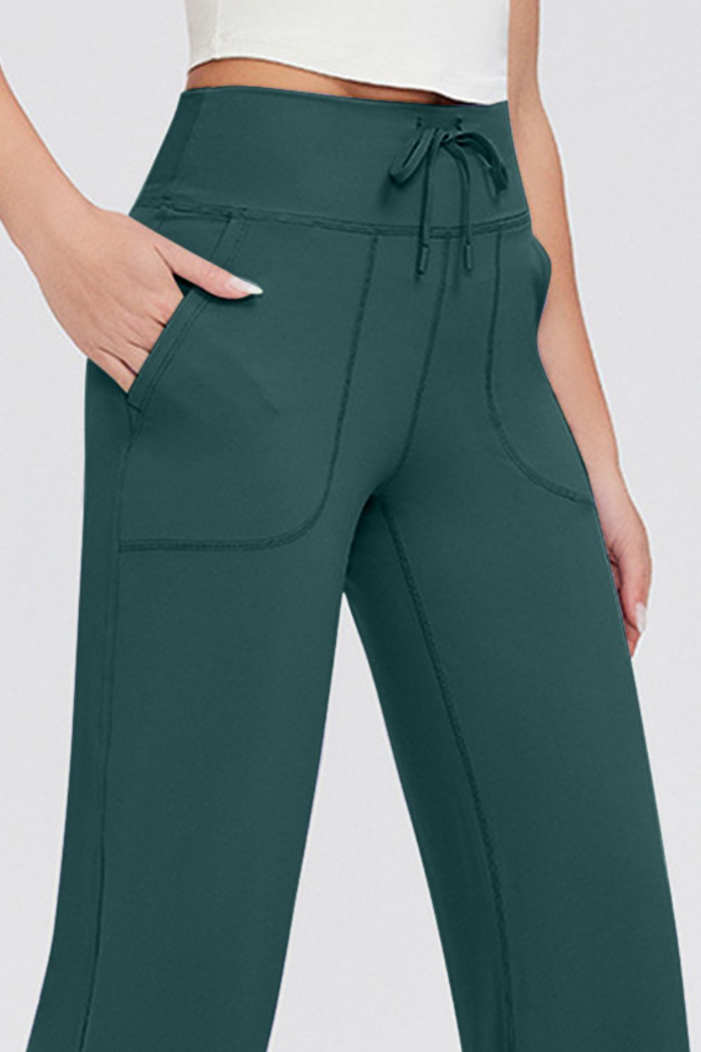 Hazel Blues® |  Basic Bae Drawstring High Waist Pants with Pockets