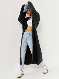 Hazel Blues® |  Open Front Long Sleeve Longline Cardigan