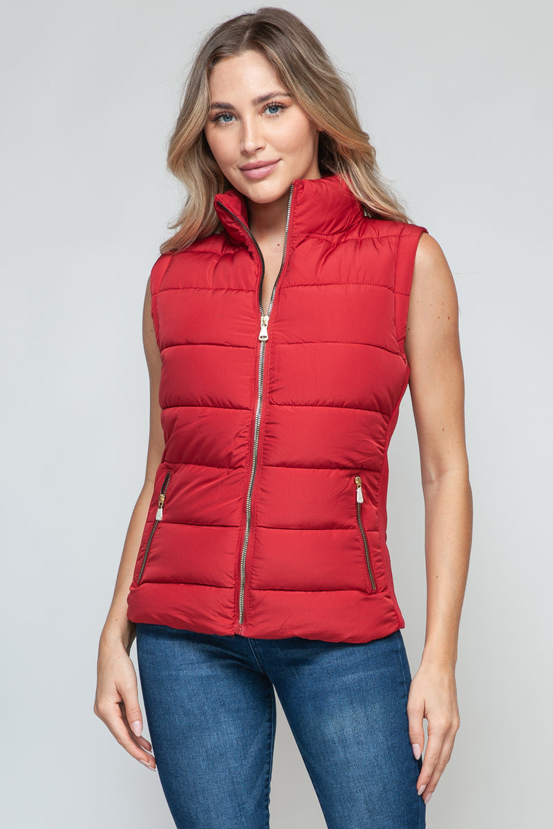 Hazel Blues® |  Snobbish Zip Up Turtleneck Vest with Pockets