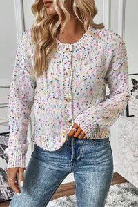 Hazel Blues® |  Confetti Button Up Long Sleeve Cardigan