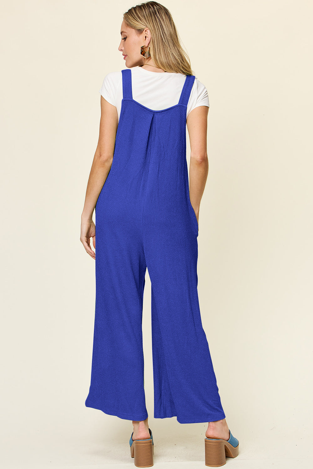 Hazel Blues® |  Double Take Texture Sleeveless Wide Leg Overall