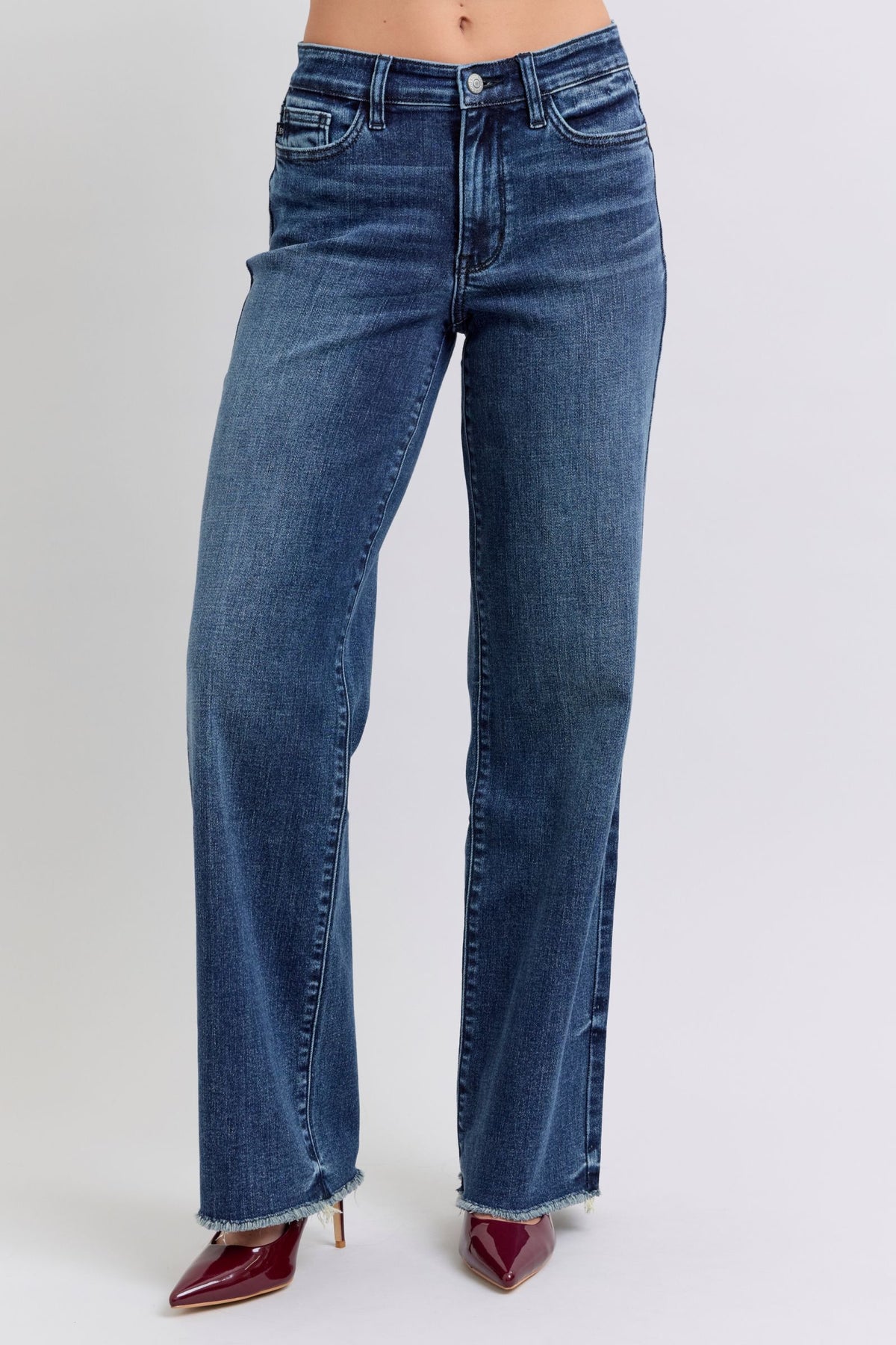 Hazel Blues® |  Judy Blue Raw Hem Mid Rise Jeans