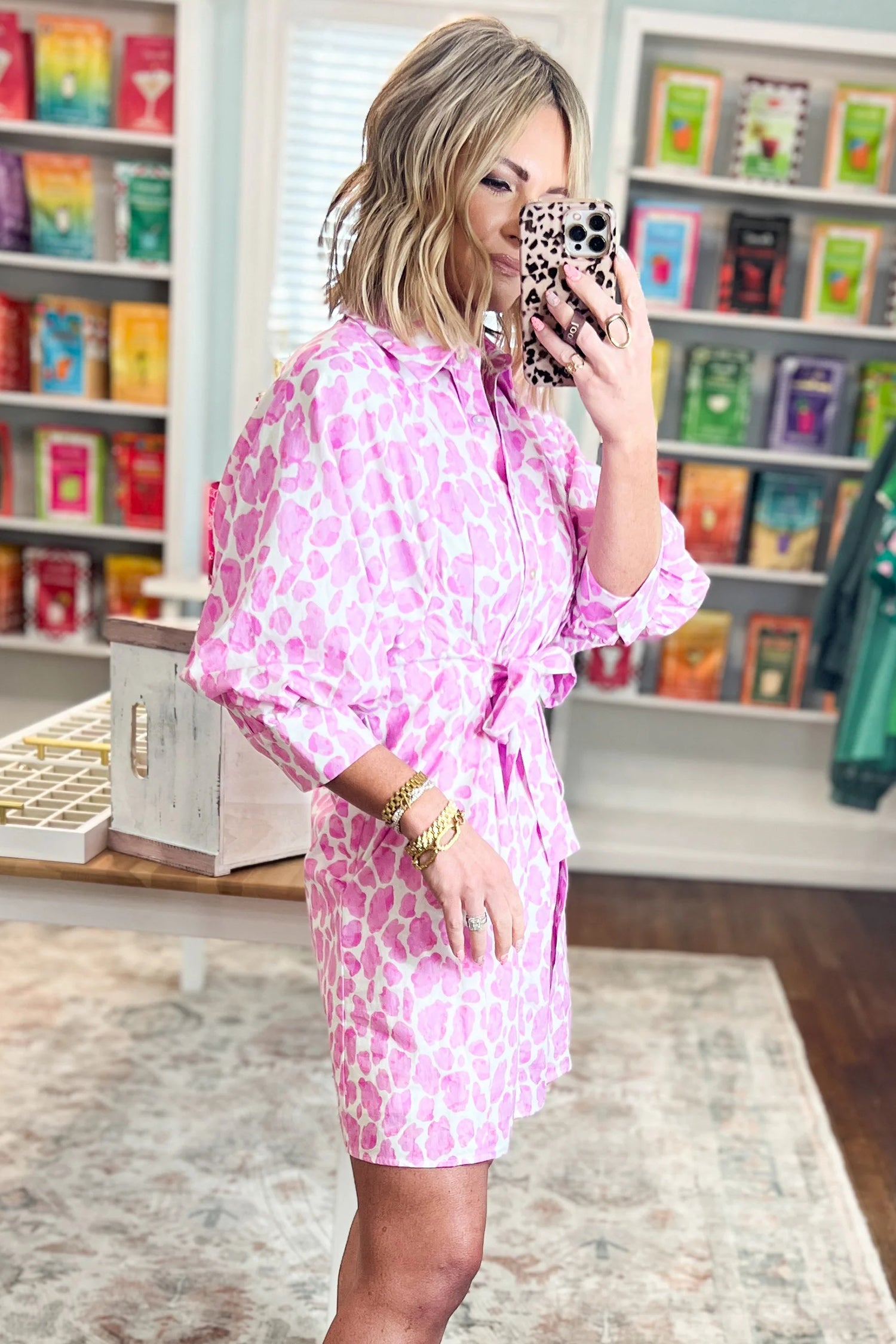 pink print shirt dress Unique Vintage Plus Size Pink Pyrex Print Cotton Shirt Dress