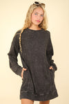 Hazel Blues® |  VERY J Mineral Washed Oversized Sweatshirt Mini Dress