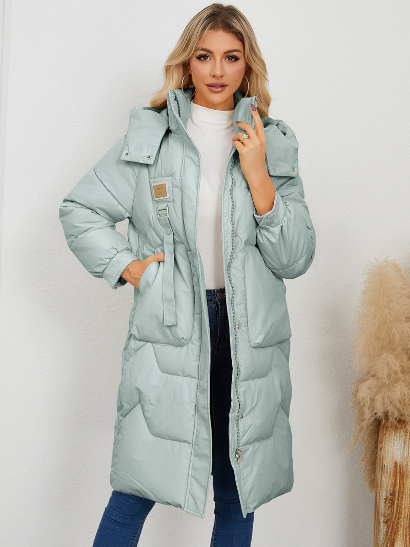 Hazel Blues® |  Long Sleeve Longline Hooded Winter Coat