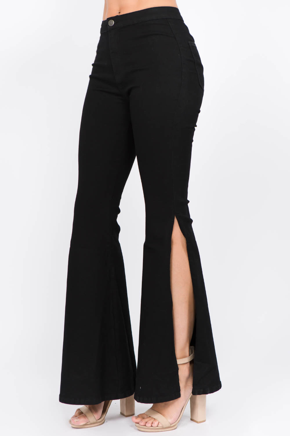 Hazel Blues® |  American Bazi Side Slit Flare Jeans