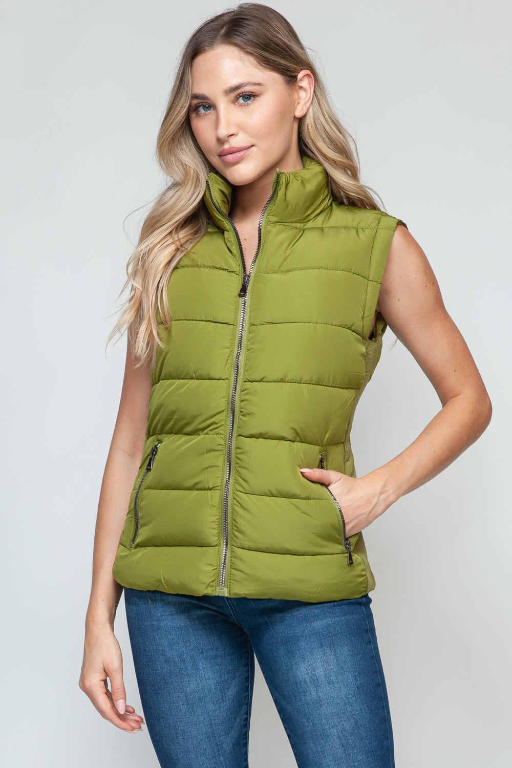 Hazel Blues® |  Snobbish Zip Up Turtleneck Vest with Pockets