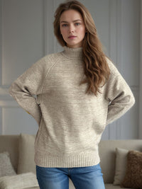 Hazel Blues® |  Turtleneck Raglan Sleeve Sweater