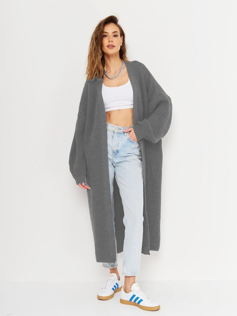 Hazel Blues® |  Open Front Long Sleeve Longline Cardigan