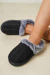 Hazel Blues® |  Cable-Knit Fluff Round Toe Slippers