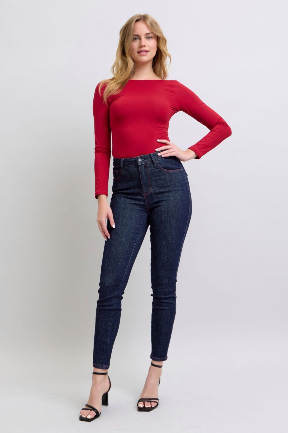 Hazel Blues® |  Judy Blue Heart Shaped Back Pockets Skinny Jeans