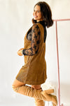 Hazel Blues® |  Beige Corduroy Sleeveless Mini Dress With Patched Pockets