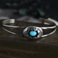 Hazel Blues® |  Artificial Turquoise Alloy Open Bracelet