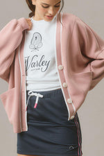 Hazel Blues® |  Contrast Trim V Neck Button Up Cardigan