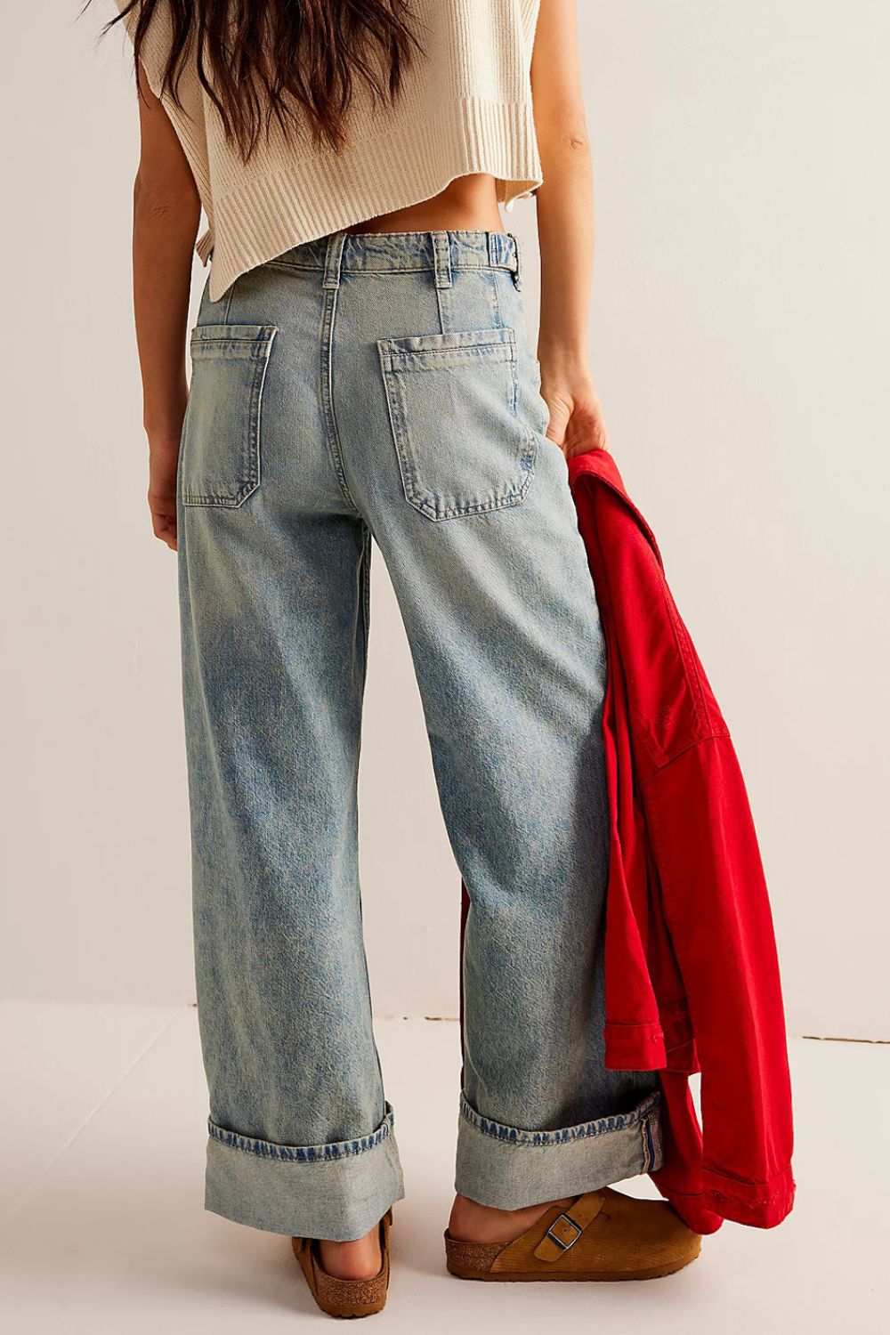 Hazel Blues® |  Washed Wide Leg Jeans with Pockets