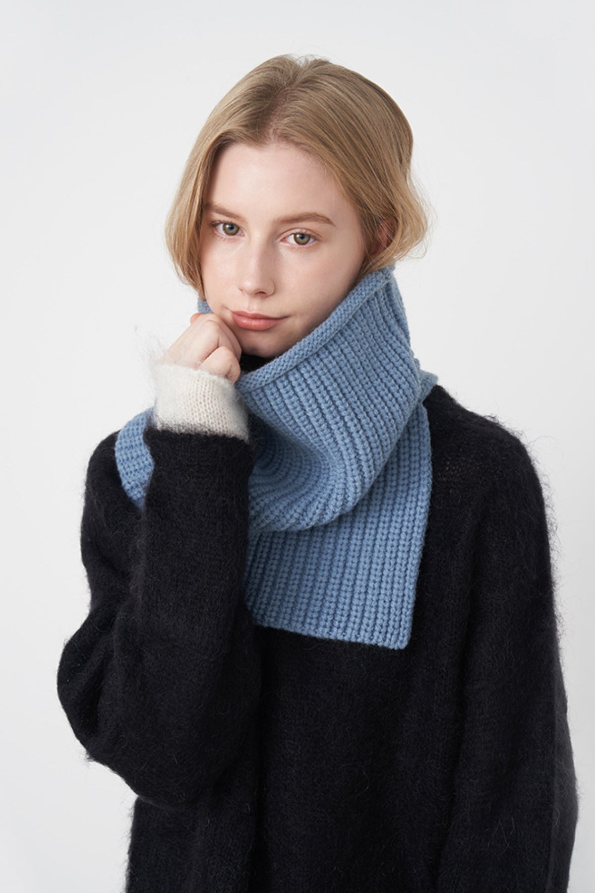 Hazel Blues® |  Slit Pullover Knit Scarf