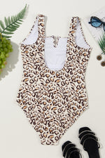Hazel Blues® |  Leopard Wide Strap One-Piece Swimwear