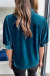 Hazel Blues® |  Tie Neck Half Sleeve Blouse