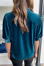 Hazel Blues® |  Tie Neck Half Sleeve Blouse